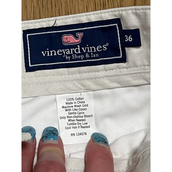 Vineyard Vines By Shep & Ian Shorts Mens 36 Beige Flat Front Club Preppy Golf - Picture 3 of 12